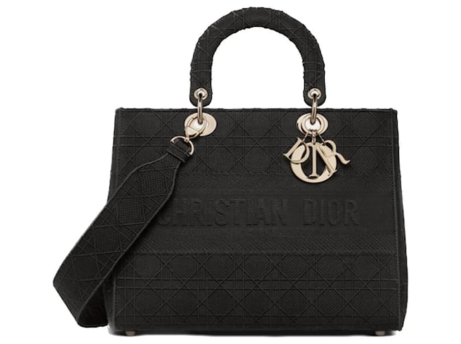 Christian Dior Lady D-Lite Large Toile Noir  ref.714352