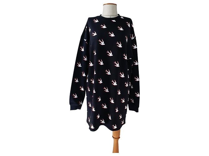 Vestido Sudadera Oversize Alexander McQueen MCQ Negro Multicolor