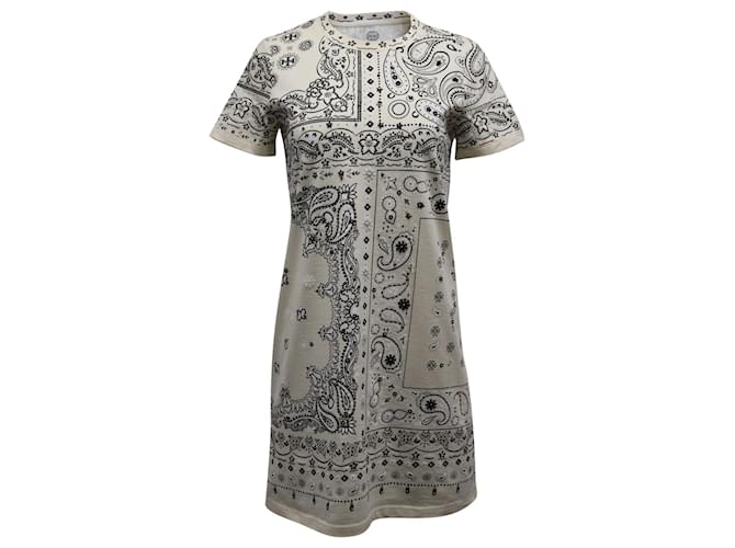 Tory Burch Bandana T-Shirt Dress in Beige Print Cotton  - Joli  Closet