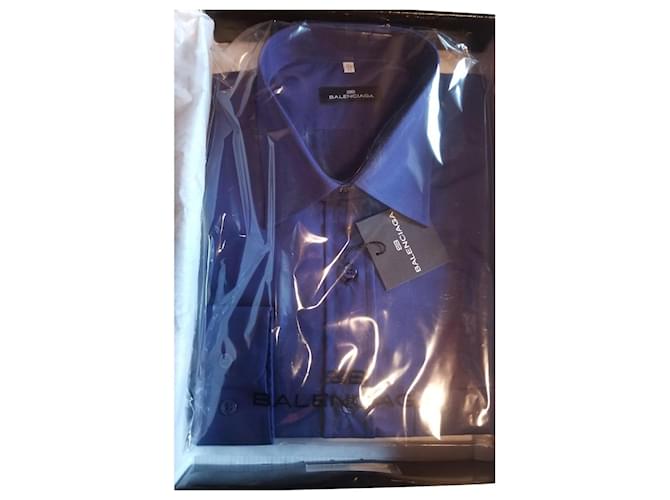 Balenciaga Camicie Blu Cotone  ref.714442