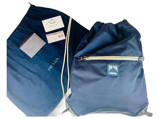 Prada Bags Briefcases Blue Nylon  ref.714540