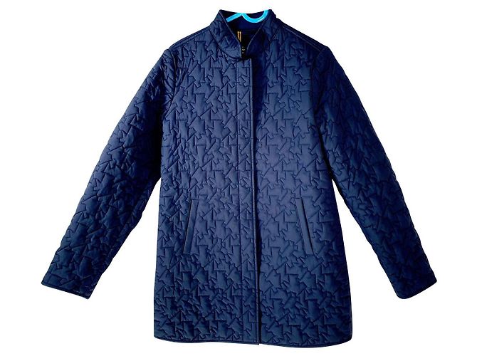 Loro Piana Cappotto Blu Navy Poliammide
