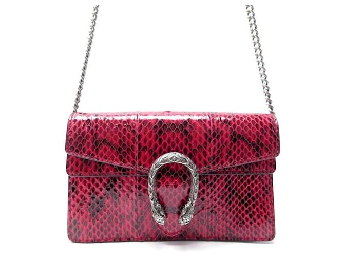 NEUF SAC A MAIN GUCCI WALLET ON CHAIN MINI DIONYSUS 476432 PYTHON PURSE Cuirs exotiques Rouge  ref.714832
