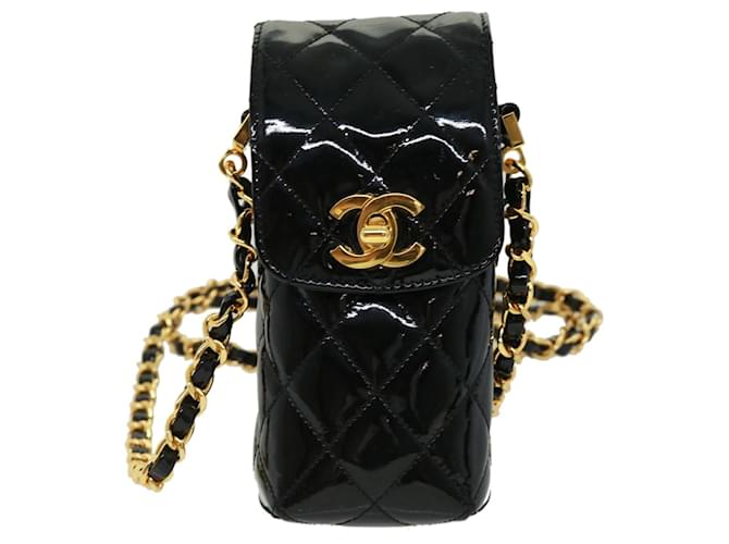 Chanel phone case Black Leather  ref.715189