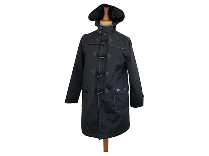 Burberry Duffle-coat Check géant Coton Noir  ref.715306