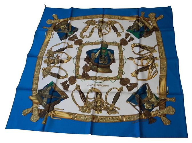 Hermès Seidentuch Blau 89x89