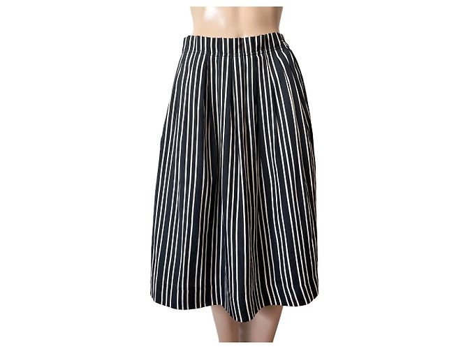 J.Crew Gestreifter Rock Schwarz Weiß Größe S