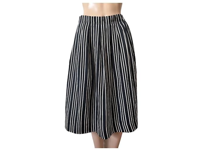 J.Crew Skirts Black White Polyester  ref.715434