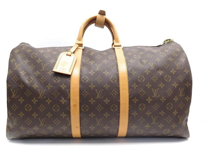 Louis Vuitton Keepall Travel Bag 55 MONOGRAMA LONA MARROM M41424 sacola  ref.715484