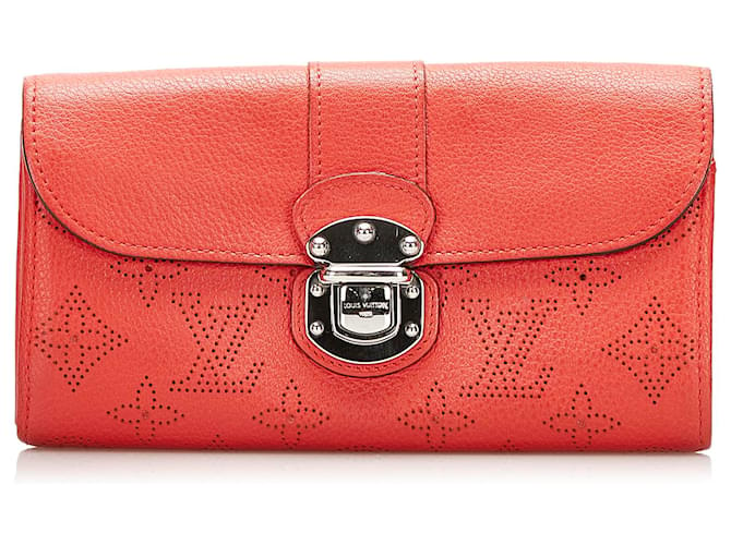 Louis Vuitton Amelia Wallet Mahina Leather Red