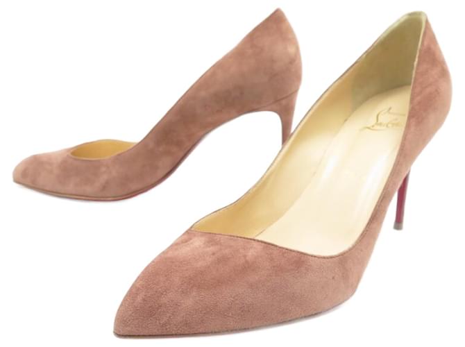 NEW CHRISTIAN LOUBOUTIN SHOES 38 CROW 1190711 PUMPS SHOES Pink Suede  ref.715722