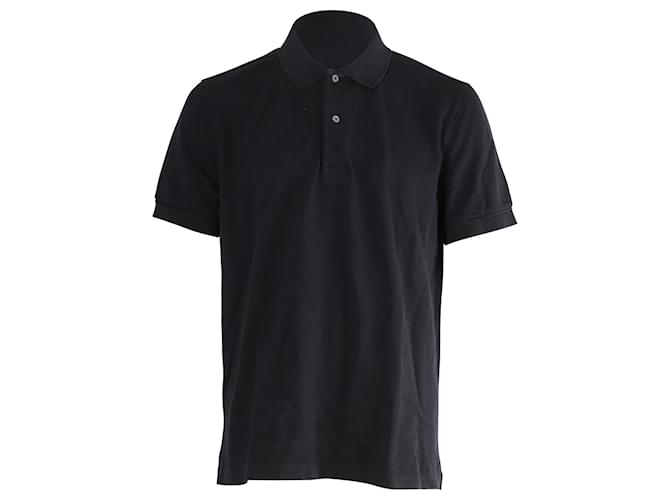 Tom Ford Kurzarm-Poloshirt aus schwarzer Baumwolle  ref.715751
