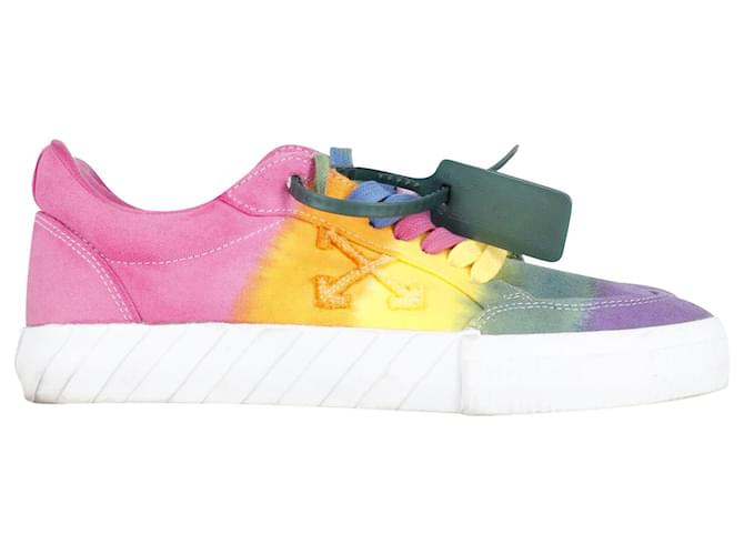 Off White Low Vulcanized Rainbow Sneakers in Multicolor Canvas Multiple colors Cloth  ref.715758