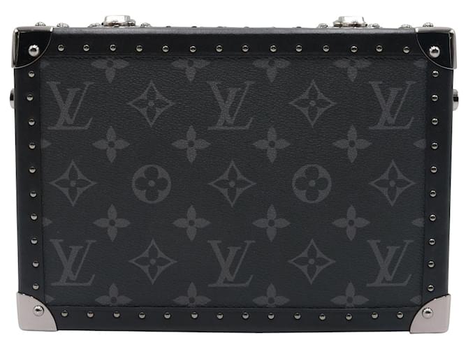 Louis Vuitton Monogram Eclipse Clutch Box Umhängetasche aus schwarzem Leder  ref.715773