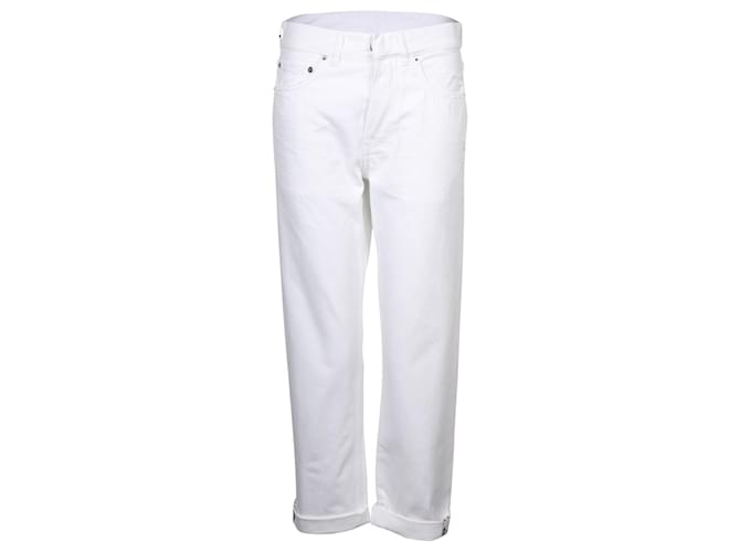 Jean coupe droite Dior en coton blanc  ref.715811