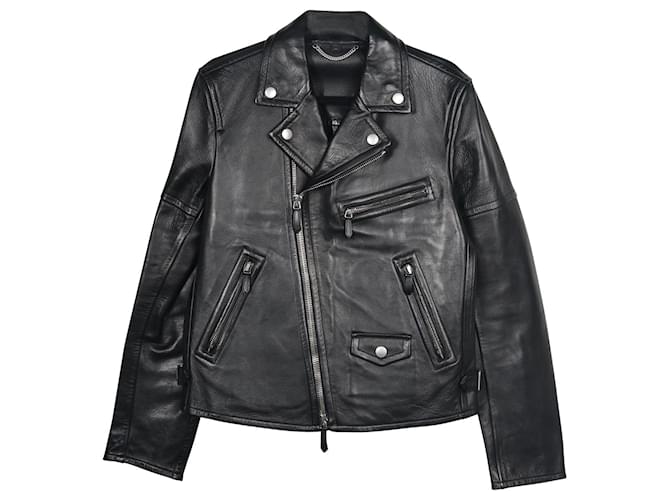 Burberry Biker Jacket in Black Lambskin Leather   ref.715846
