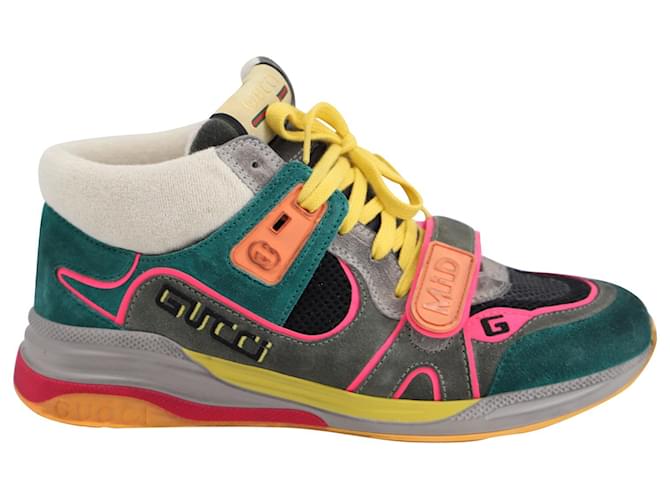 Autre Marque Gucci Off the Grid Ultrapace Mid-Top Sneakers en Gamuza Multicolor Suecia  ref.715865