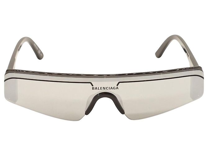 Balenciaga Ski Rectangle Sunglasses in Black Acetate