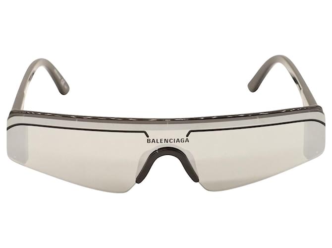 Balenciaga Ski Rechteckige Sonnenbrille aus schwarzem Acetat Zellulosefaser  ref.715881