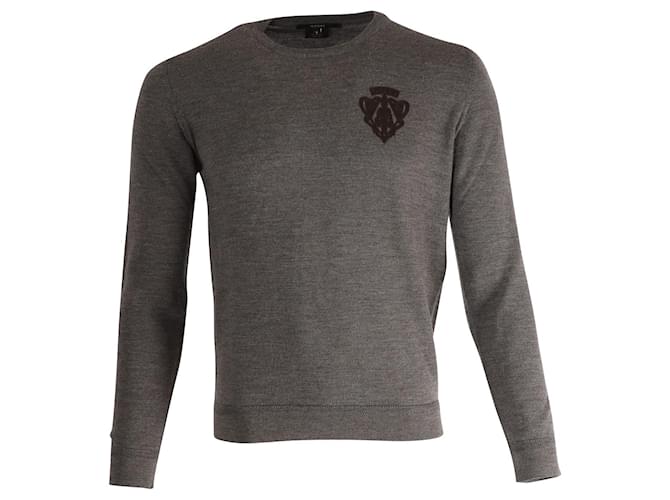 Gucci Crewneck Sweater in Dark Grey Wool  ref.715985