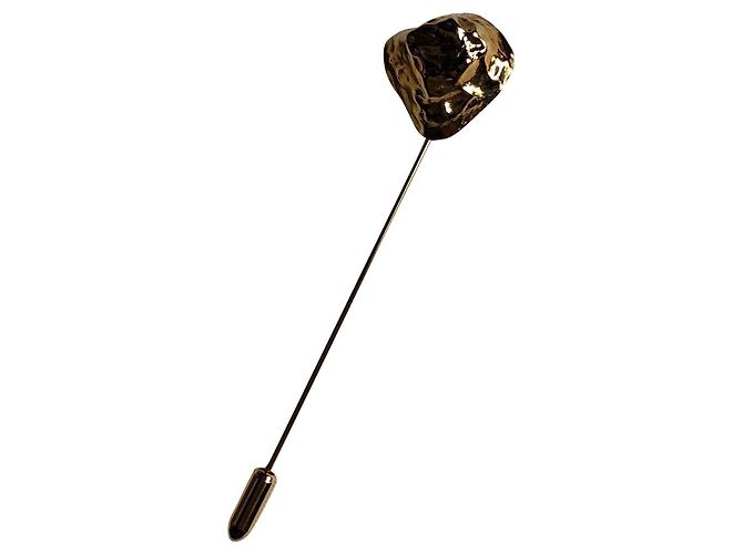 Broche Yves Saint Laurent Nugget plaqué or Doré 