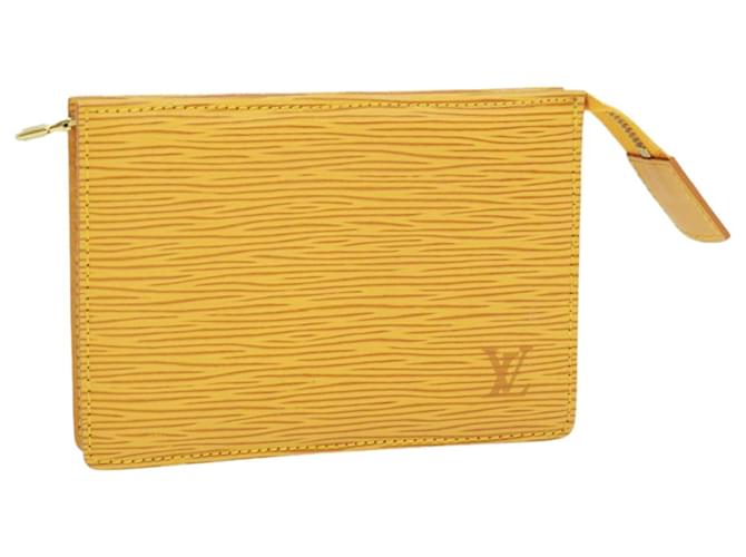 LOUIS VUITTON Epi Trousse Crete PM Accessory Pouch Yellow LV Auth 32788 Leather  ref.716352