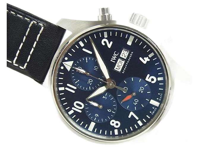 Reloj de piloto IWC Cronógrafo 41 IW azul388101 De los hombres Plata Acero  ref.716361