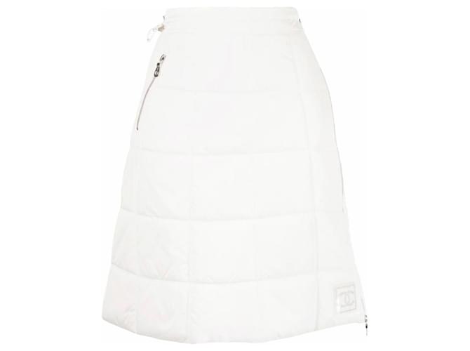 Chanel 00EN 2000 Pasarela de otoño Karl Lagerfeld falda cálida CC Sports Line Blanco Poliamida  ref.716473