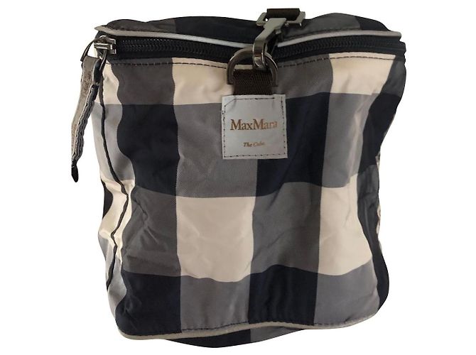 Max Mara Logo bleu imprimé cube sur le devant Sable Bleu foncé