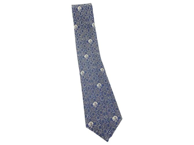 Cravates Hermès Soie Bleu  ref.716588