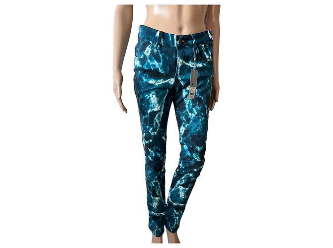 Pantalones Samsoe & Samsoe Debra Estampado de Mármol Azul 