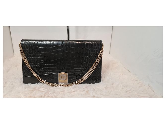 Bolsa Christian Dior em couro de crocodilo marrom