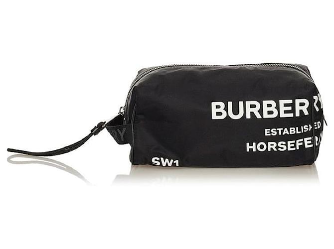 burberry Horseferry Printed Nylon Pouch black  - Joli Closet