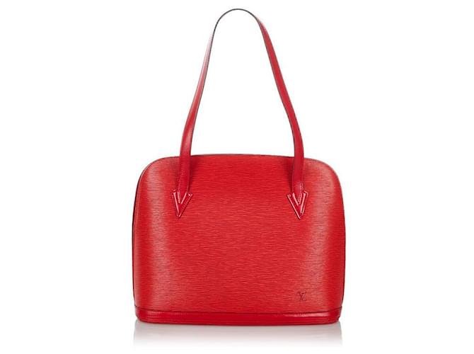 louis vuitton Epi Lussac Tote red Leather Pony-style calfskin  ref.717460