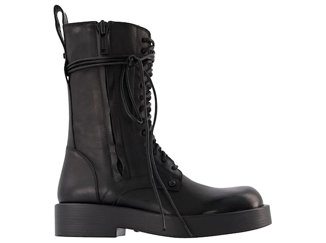 Ann Demeulemeester Botins Maxim em Couro Preto  ref.717526