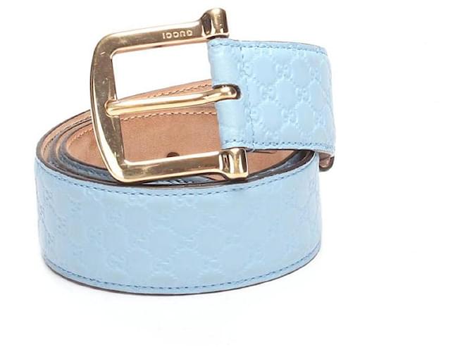 gucci GG Signature Belt blue Leather Pony-style calfskin  ref.717660