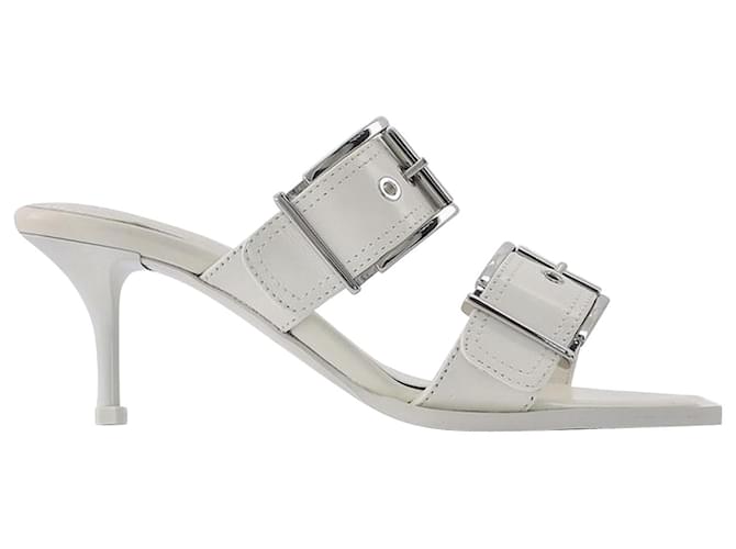 Sandalias - Alexander Mcqueen - Marfil/Plata - Cuero Multicolor  ref.717683