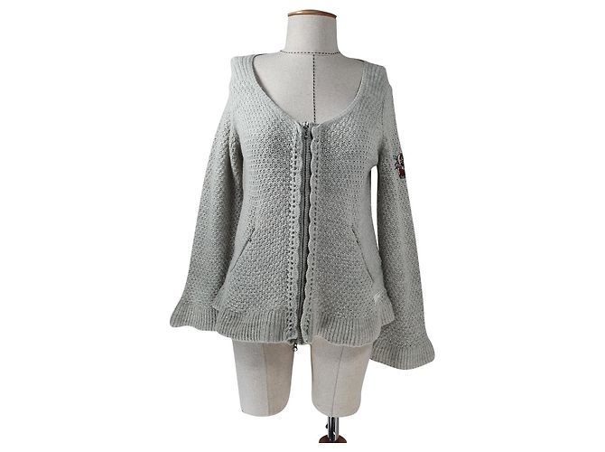 Odd Molly Strickjacke Grau Wolle Alpaka