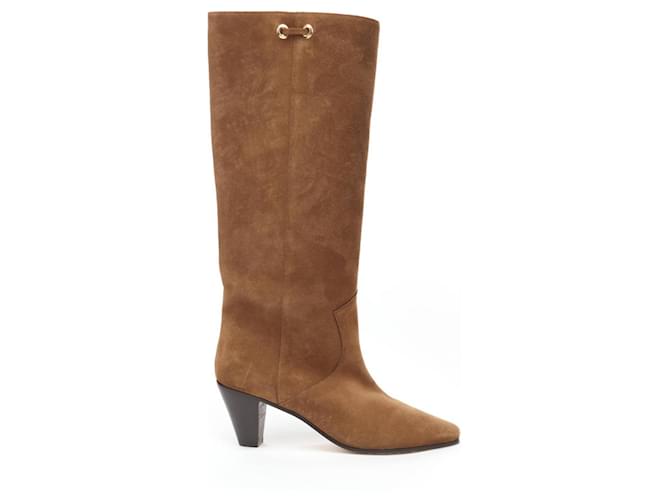 Maje Boots Brown Suede  ref.717785