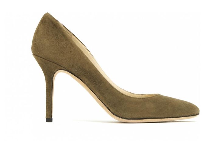 Jimmy Choo Esme Pumps Khaki Hellgrün Hirschleder