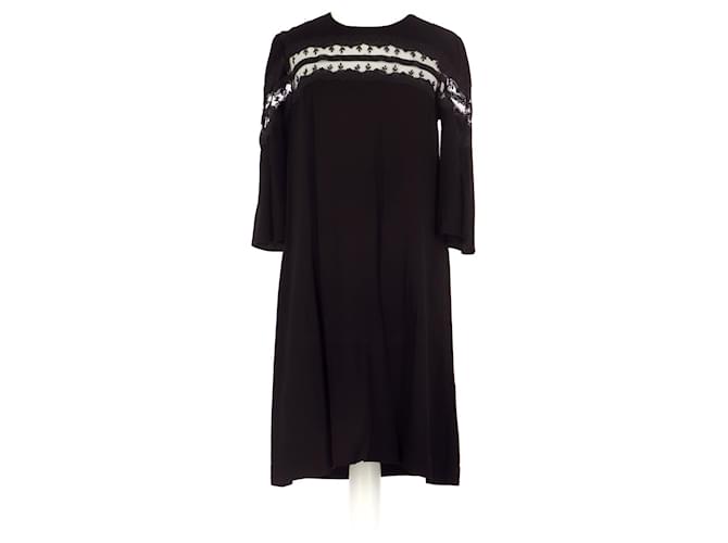 Sandro robe Black Viscose  ref.717865