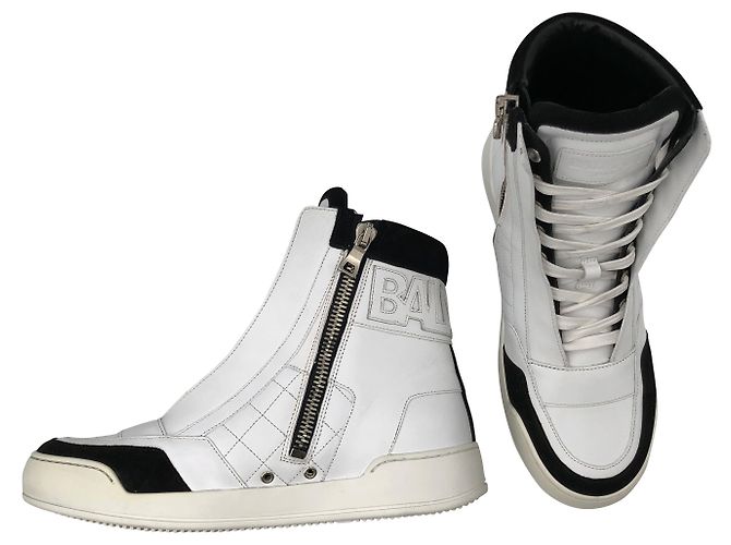 Balmain Hi-top sneakers in white leather