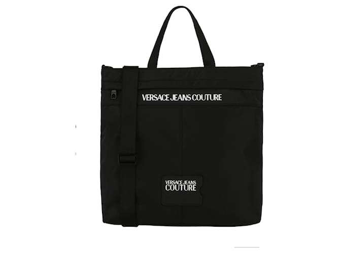 Versace Jeans Couture Versace Jeans Sac cabas à patch logo Polyamide Nylon Noir  ref.718013