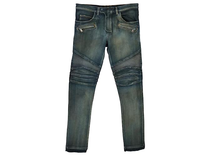 Jeans Balmain em jeans azul vintage John  ref.718080