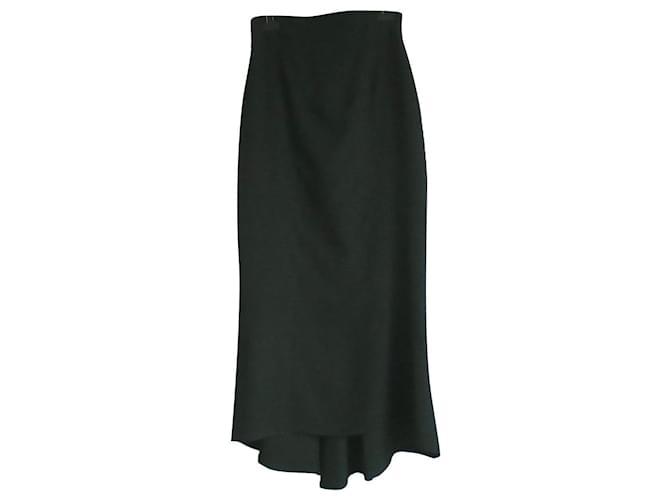 CHANEL Long silk tulip skirt T36 very good condition Black  ref.718370