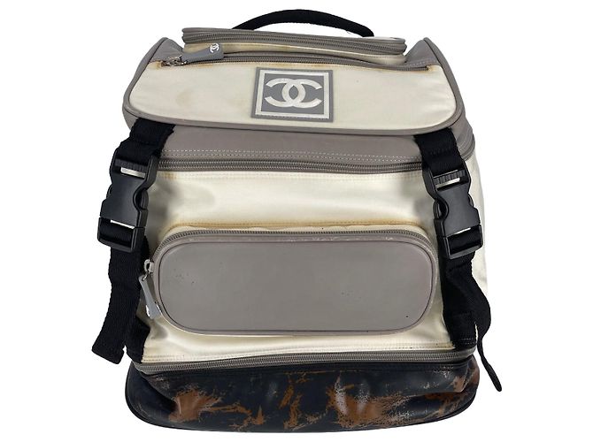 Chanel Beige Nylon Backpack