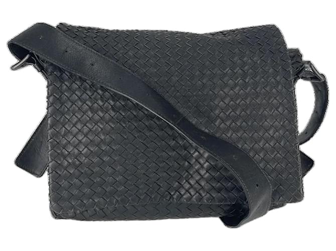 Black Leather Bottega Veneta Crossbody Bag  ref.718772