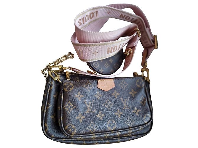 Louis Vuitton Multipochette Handtasche Braun Leder