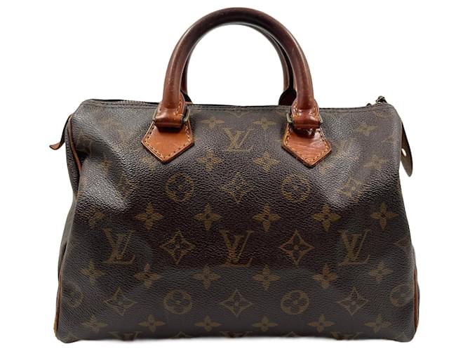 Brown Coated Canvas Louis Vuitton Speedy 25 Cloth  ref.719167