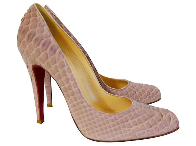 Sapatos Christian Louboutin Fifi Pink Python Rosa Píton  ref.719453